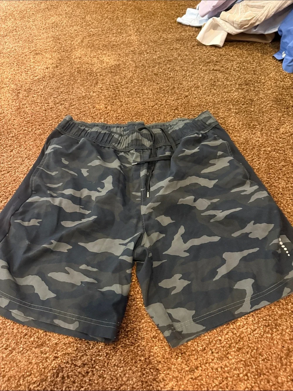 Men's Black & Gray Camo Shorts